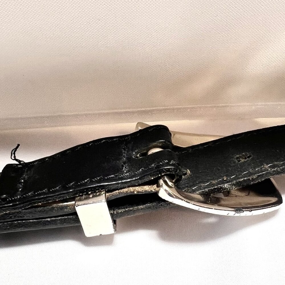 RGA Four By Danbury Asso.-Men's Golf Black Leather Belt-Silver Buckle-Casual - Picture 5 of 15